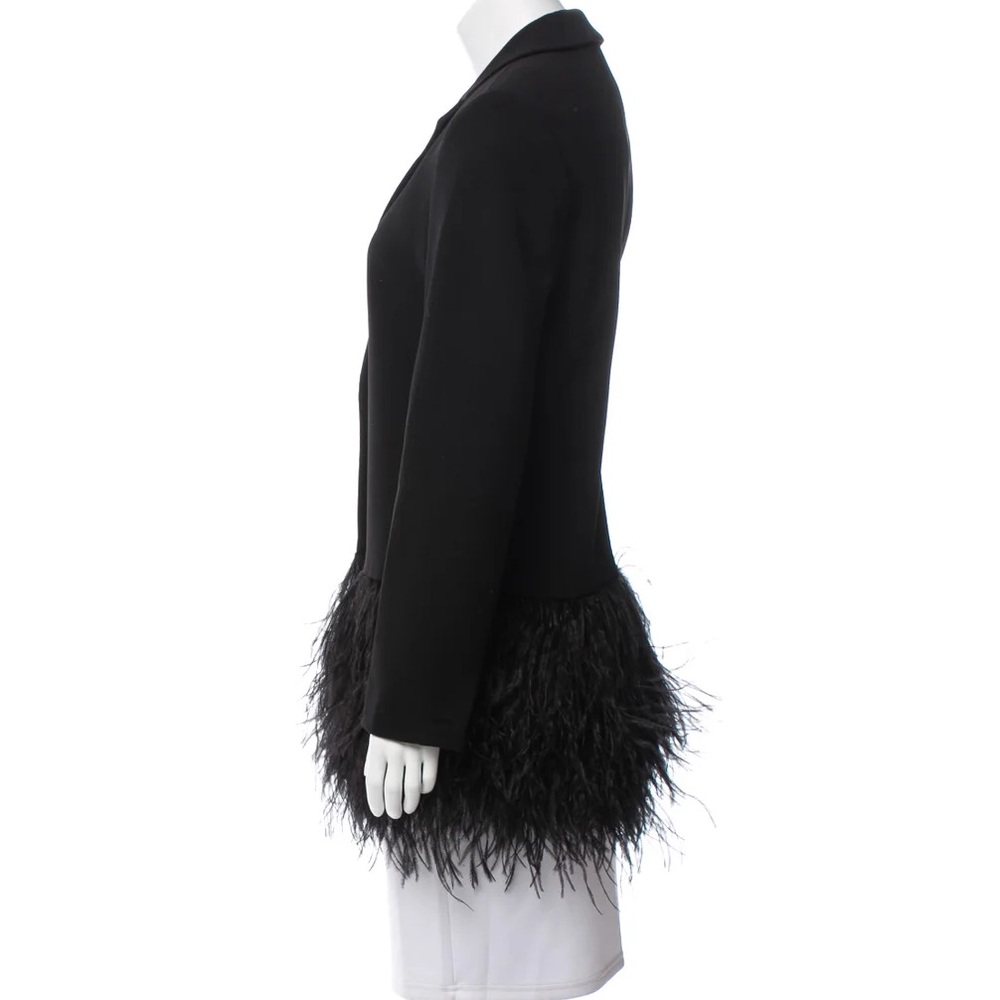Kate Spade feather-trimmed black blazer Size 12
